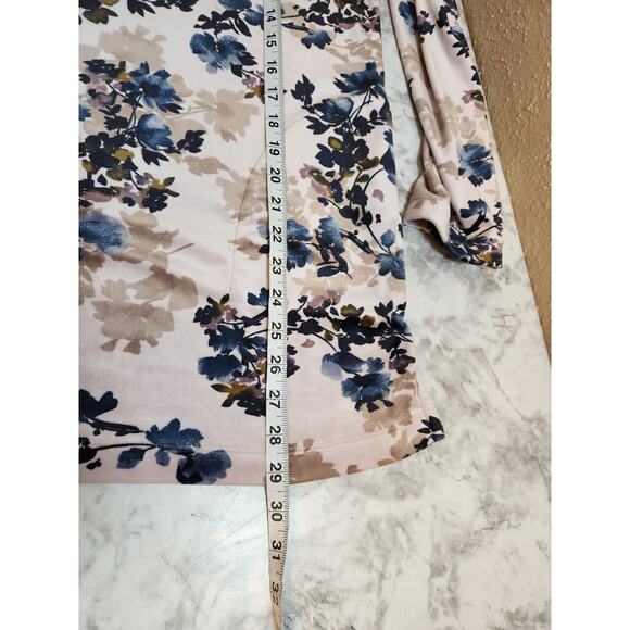 Pure J. Jill Women's Pink Floral Long Sleeve Round Neck Tunic Blouse Size Small - Picture 6 of 6